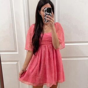 Abercrombie & Fitch Emerson Floral Angel Sleeve Mini Dress